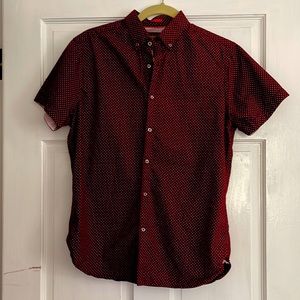 Denim & Flower Mens Short Sleeve Button Down Shirt